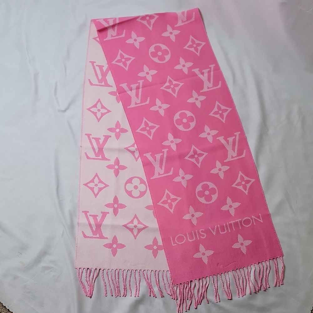 Louis Vuitton Two-Tone Pink Monogram Scarf